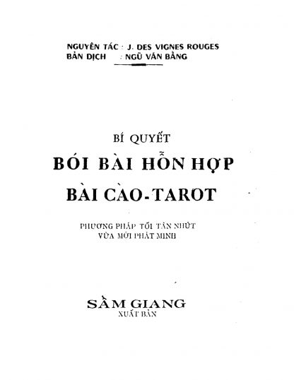 Bí Quyết Bói Bài Hỗn Hợp Bài Cào Tarot (Phương pháp tối tân nhứt vừa mới phát minh) - Ngũ Văn Bằng - Hình ảnh 2